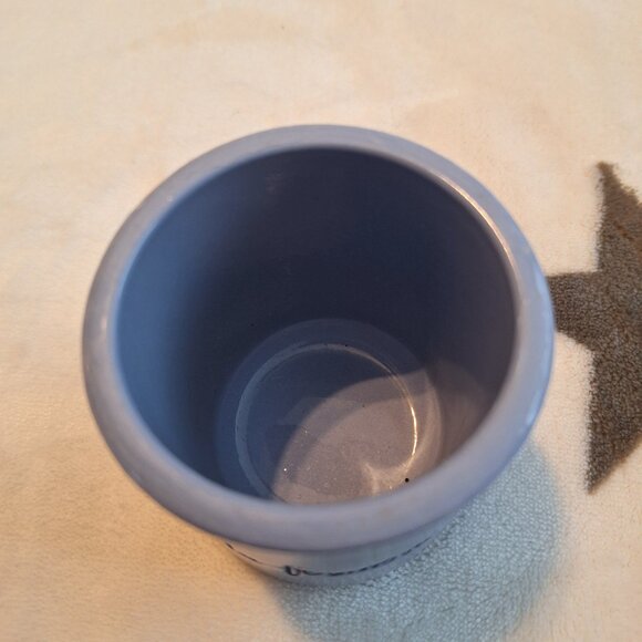 Cermer La Fermiere Yogurt Cup Pot Glazed Terra Cotta Lavender Periwinkle‎ Blue - Picture 4 of 6